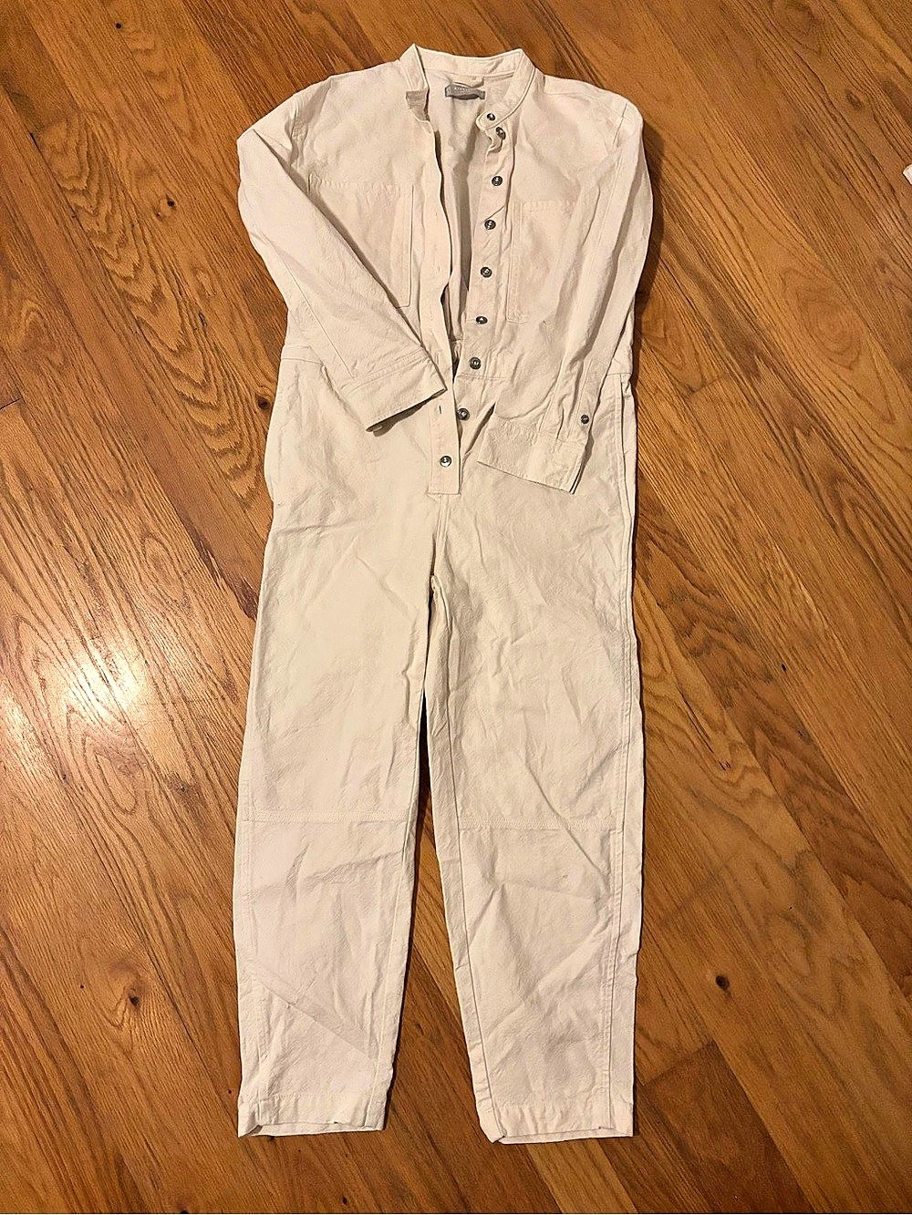 Everlane The Canvas Organic Cotton Coverall Cotton Jumpsuit in Cream Size Small